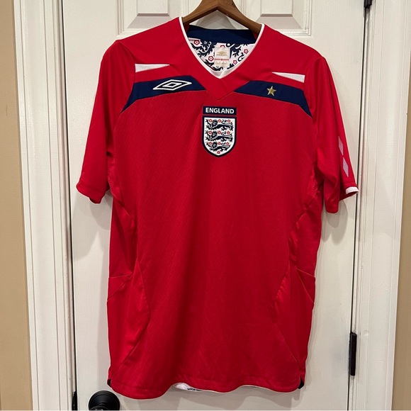 Umbro England 2008 Away Jersey Red Soccer Football